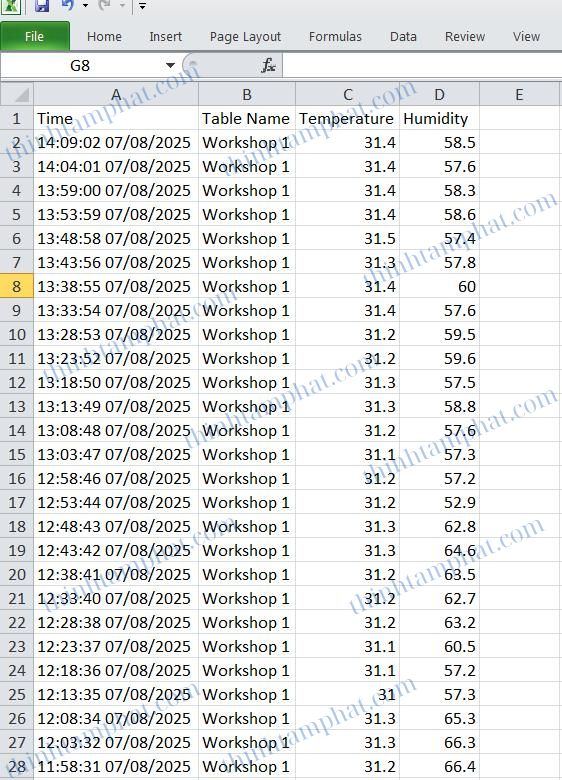 xuất dataloger ra file excel